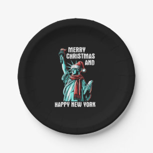 Merry Christmas And Happy New York - Funny Christm Paper Plate