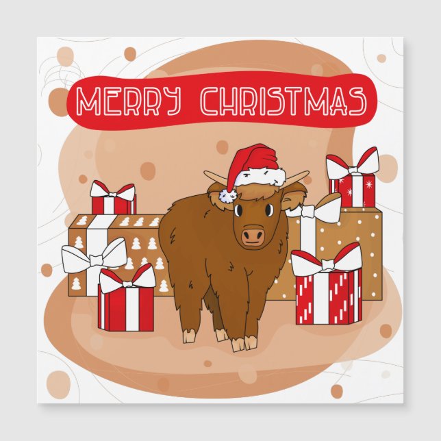 Merry Christmas and highland cow (Front)