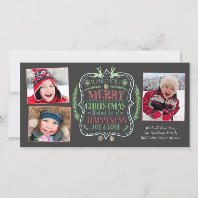 Merry Christmas and Joy Holiday Card (Front)
