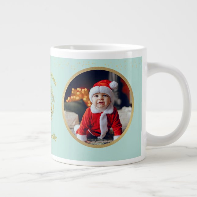 Merry Christmas and Love You Grandma | Two Photos Large Coffee Mug (Right)