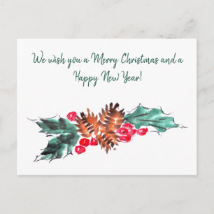 Merry Christmas and New year 3 personalised Postcard