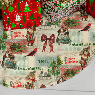 Merry Christmas and Seasons Greetings Brushed Polyester Tree Skirt