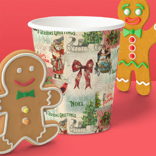 Merry Christmas and Seasons Greetings Paper Cups