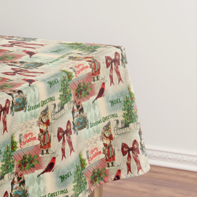 Merry Christmas and Seasons Greetings Tablecloth (In Situ)