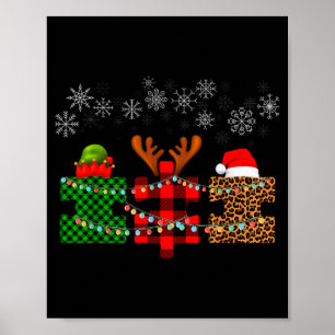 Merry Christmas And Snowflakes Autism Merry Christ Poster