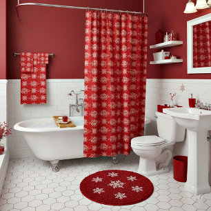 Merry Christmas and snowflakes Shower Curtain