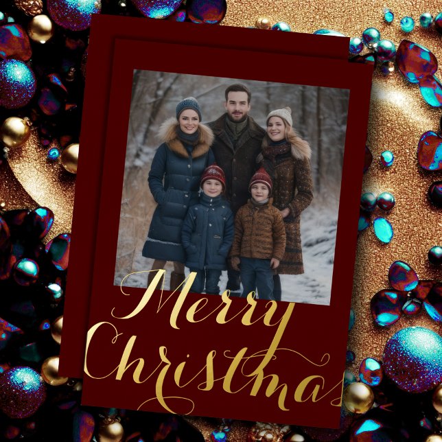 Merry Christmas and Your Photo Foil Holiday Card (Creator Uploaded)