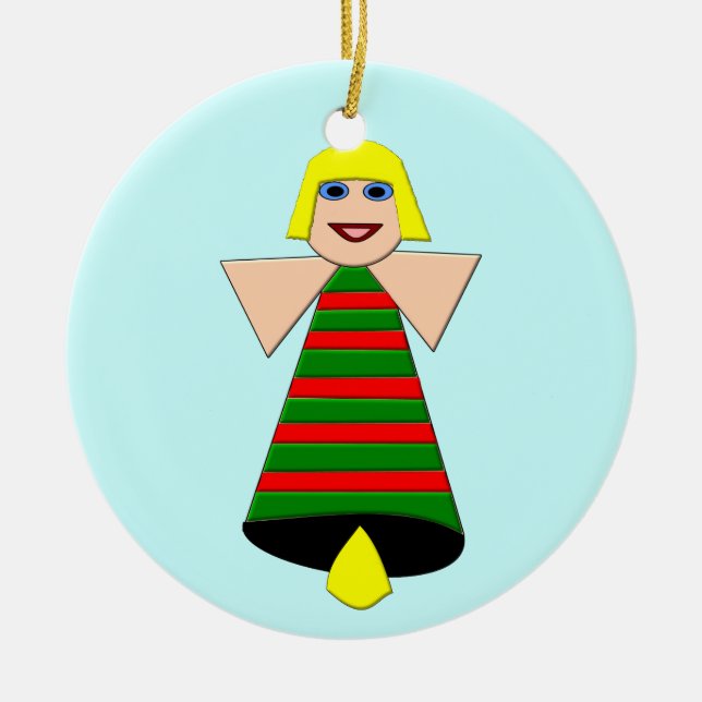 Merry Christmas Angel Custom Tree Ornament (Front)