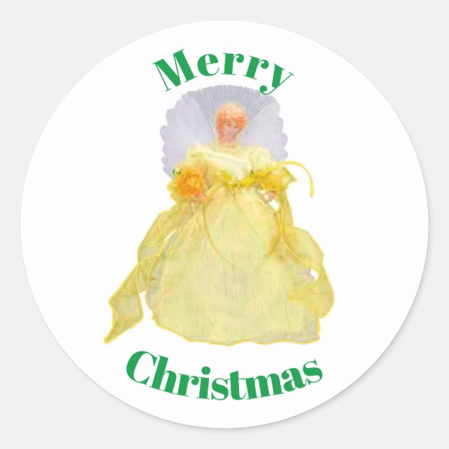 Merry Christmas Angel Envelope Seals (Front)
