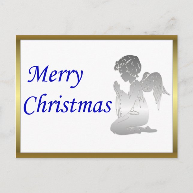 Merry Christmas Angel Holiday Postcard (Front)