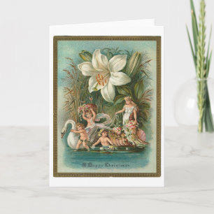 Merry Christmas, Angels and Fairies, Victorian Card