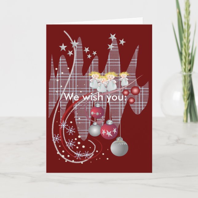 Merry Christmas angels card (Front)
