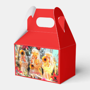 merry christmas angels trumpeting favour box