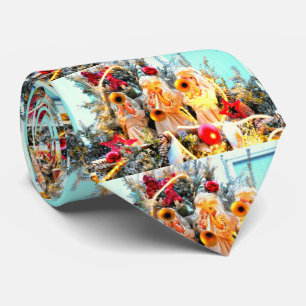merry christmas angels trumpeting tie