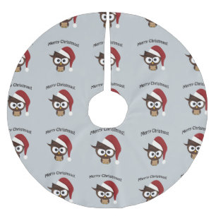 Merry Christmas Angry Owl Brushed Polyester Tree Skirt