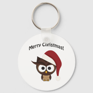 Merry Christmas Angry Owl Key Ring