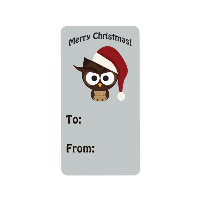 Merry Christmas Angry Owl Label (Front)