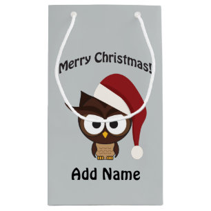 Merry Christmas Angry Owl Small Gift Bag