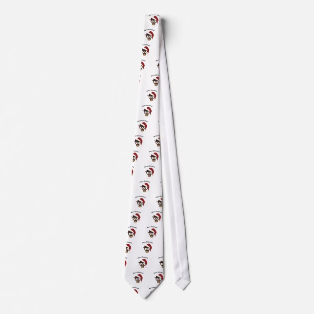Merry Christmas Angry Owl Tie (Front)