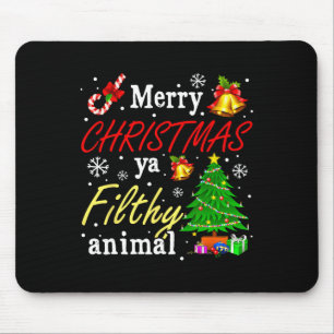 Merry Christmas Animal Filthy Ya Funny Xmas Family Mouse Mat