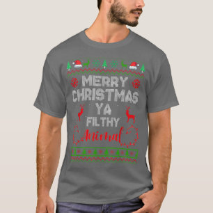 Merry Christmas Animal Filthy Ya Funny Xmas T-Shirt