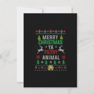 Merry Christmas Animal Filthy Ya Shirt Funny Xmas Invitation