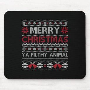 Merry Christmas Animal Filthy Ya Ugly Style Xmas Mouse Mat
