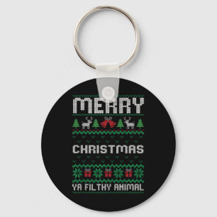Merry Christmas Animal Filthy Ya Ugly Xmas Family Key Ring