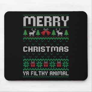 Merry Christmas Animal Filthy Ya Ugly Xmas Family Mouse Mat