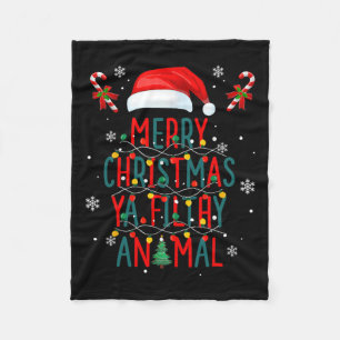 Merry Christmas Animal Filthy Ya Xmas Family Pajam Fleece Blanket