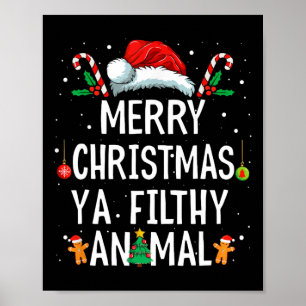Merry Christmas Animal Filthy Ya Xmas Family Pajam Poster