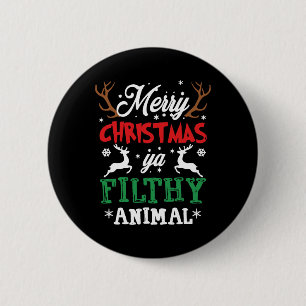 Merry Christmas Animal Filthy Ya Xmas Pajama 6 Cm Round Badge