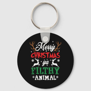 Merry Christmas Animal Filthy Ya Xmas Pajama Key Ring