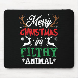Merry Christmas Animal Filthy Ya Xmas Pajama Mouse Mat