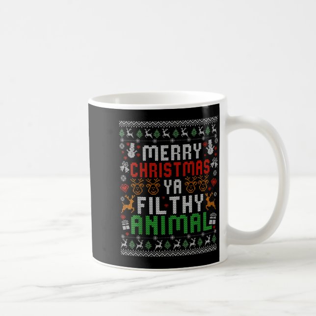 Merry Christmas Animal Filthy Ya Xmas Pajama Shirt Coffee Mug (Right)