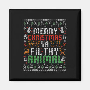 Merry Christmas Animal Filthy Ya Xmas Pajama Shirt Magnet