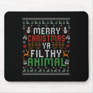 Merry Christmas Animal Filthy Ya Xmas Pajama Shirt Mouse Mat