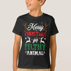 Merry Christmas Animal Filthy Ya Xmas Pajama T-Shirt