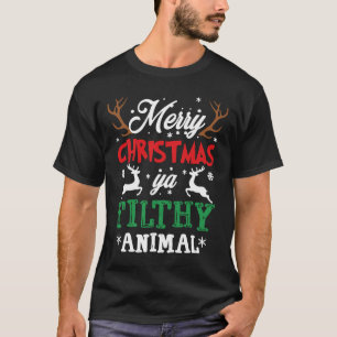 Merry Christmas Animal Filthy Ya Xmas Pajama T-Shirt