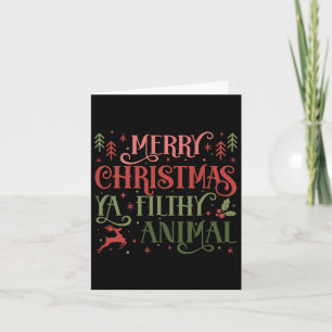 Merry Christmas Animal Filthy Ya Xmas Pajama Ugly Card