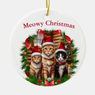 Merry Christmas animals Ceramic Tree Decoration