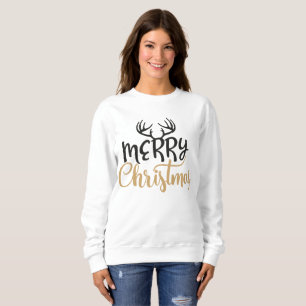 Merry Christmas Antler Sweatshirt for Women