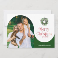 Merry Christmas Arch Photo Message Green
