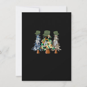 Merry Christmas Army Camouflage Xmas Trees Holiday Invitation