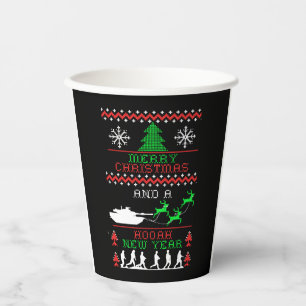 Merry Christmas Army New Year Paper Cups