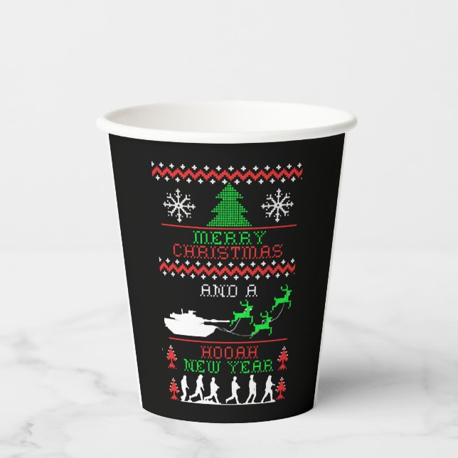 Merry Christmas Army New Year Paper Cups (Front)