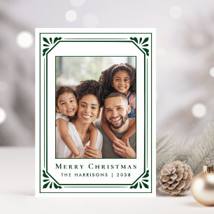 Merry Christmas Art Deco Photo Holiday Card