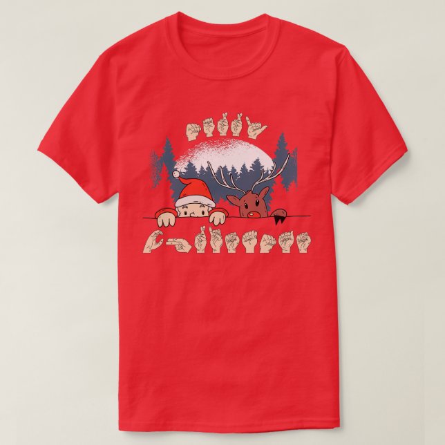 Merry Christmas ASL 1 T-Shirt (Design Front)