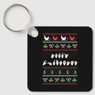Merry Christmas - ASL American Sign Language I Key Ring
