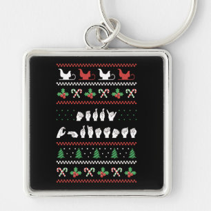 Merry Christmas - ASL American Sign Language I Key Ring